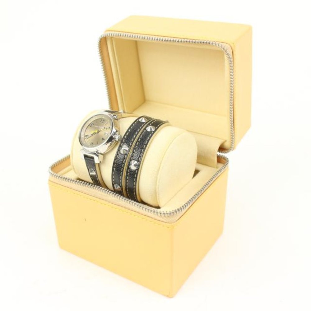 Louis Vuitton Triple Coiled Q1212 Tambour Watch 28mm Quartz 25lv37s - Picture 9 of 12